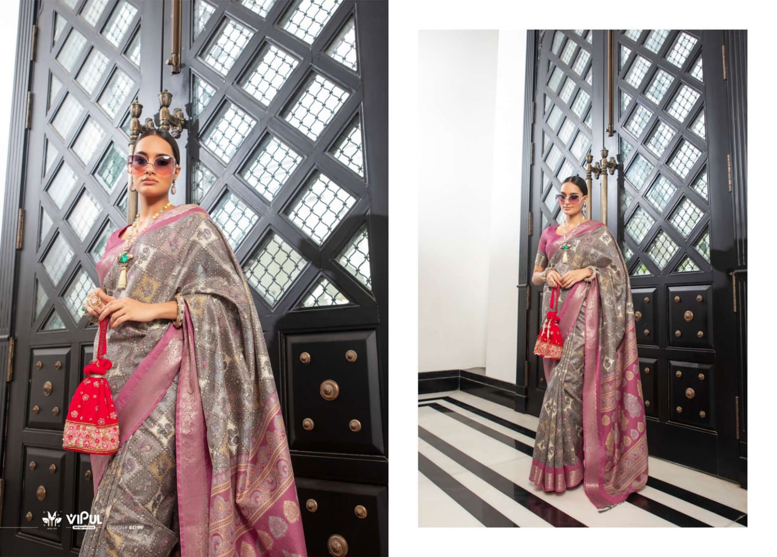 Kashmir Beauty By Vipul Printed Designer Sarees Wholesale market In Surat